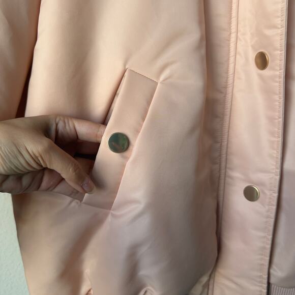 NWT NEW Sezane Richie Padded Bomber Jacket in Powder Pink EU 42 - Picture 4 of 9